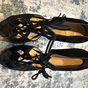 Furla Black Lace-Up Heels